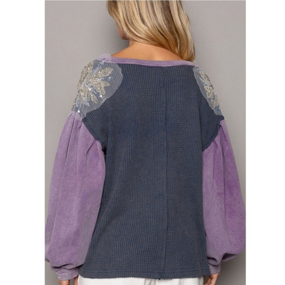 POL The Teigen Thermal Glam Patch Top Size Small - Picture 6 of 10